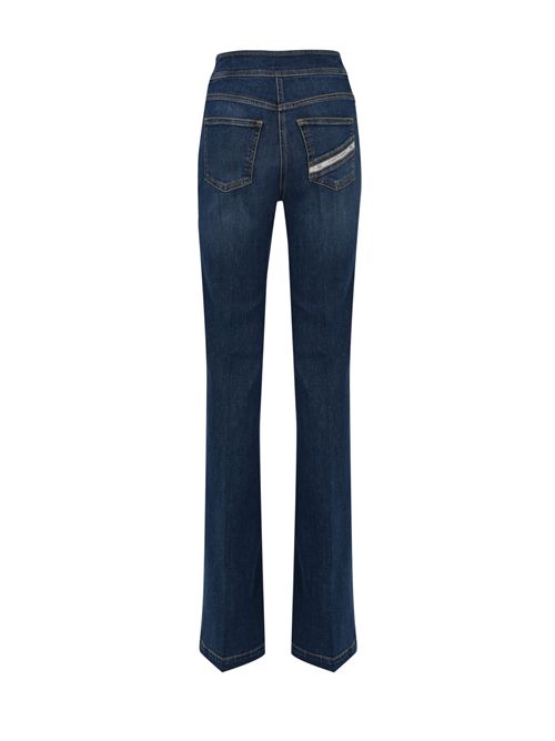 Jeans a palazzo in denim di cotone e lyocell con bottoni Elisabetta Franchi | PJ19D61E2104